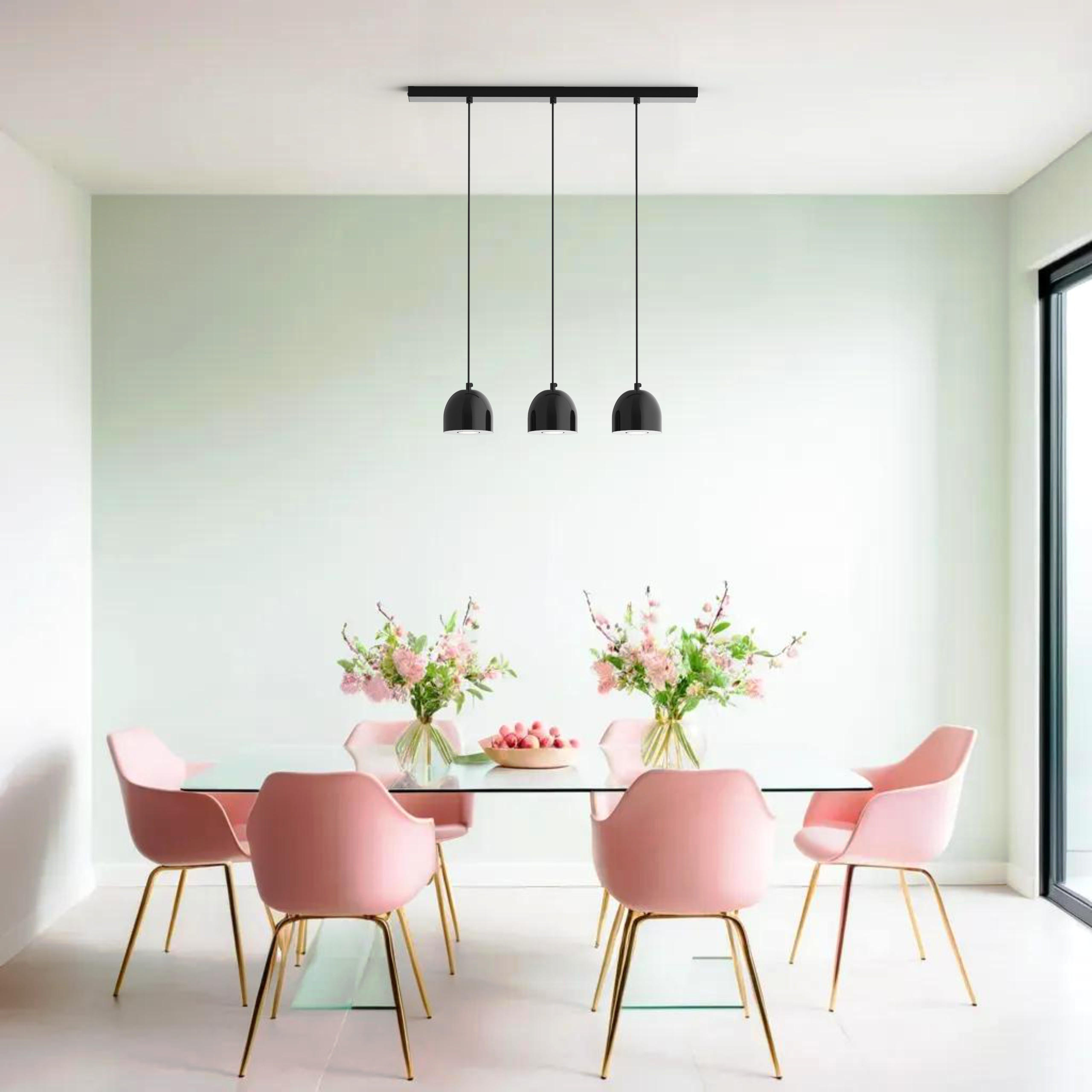 Thumbnail - Lumicom Hängeleuchte, Schwarz Hochglanz, Metall, Rund,Rund, 69x120x6.5 cm, Lampen & Leuchten, Innenbeleuchtung, Hängelam...