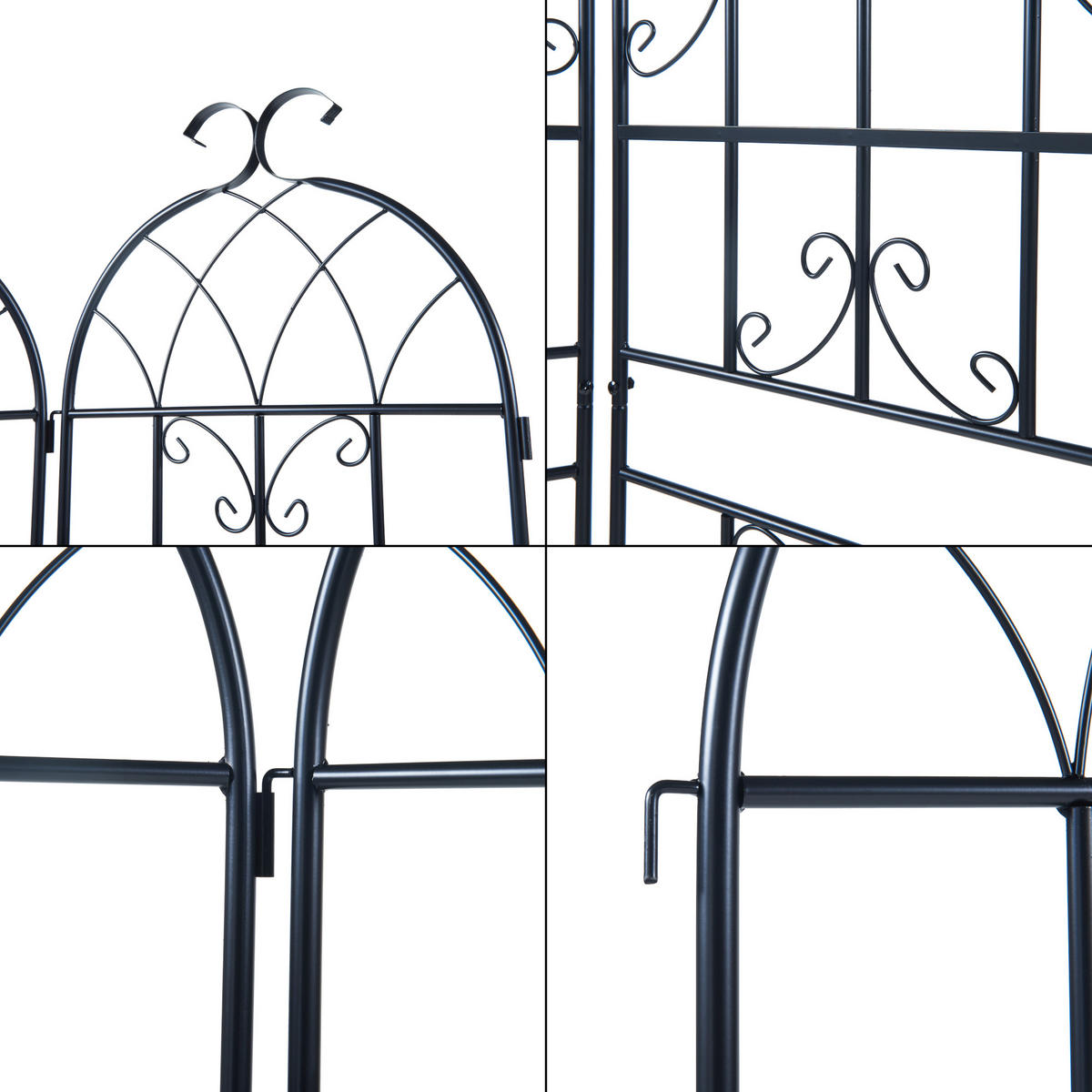 RANKGITTER-SET 2 TLG. Barrea - Schwarz, Metall (50/180/1.3cm) - casa.pro