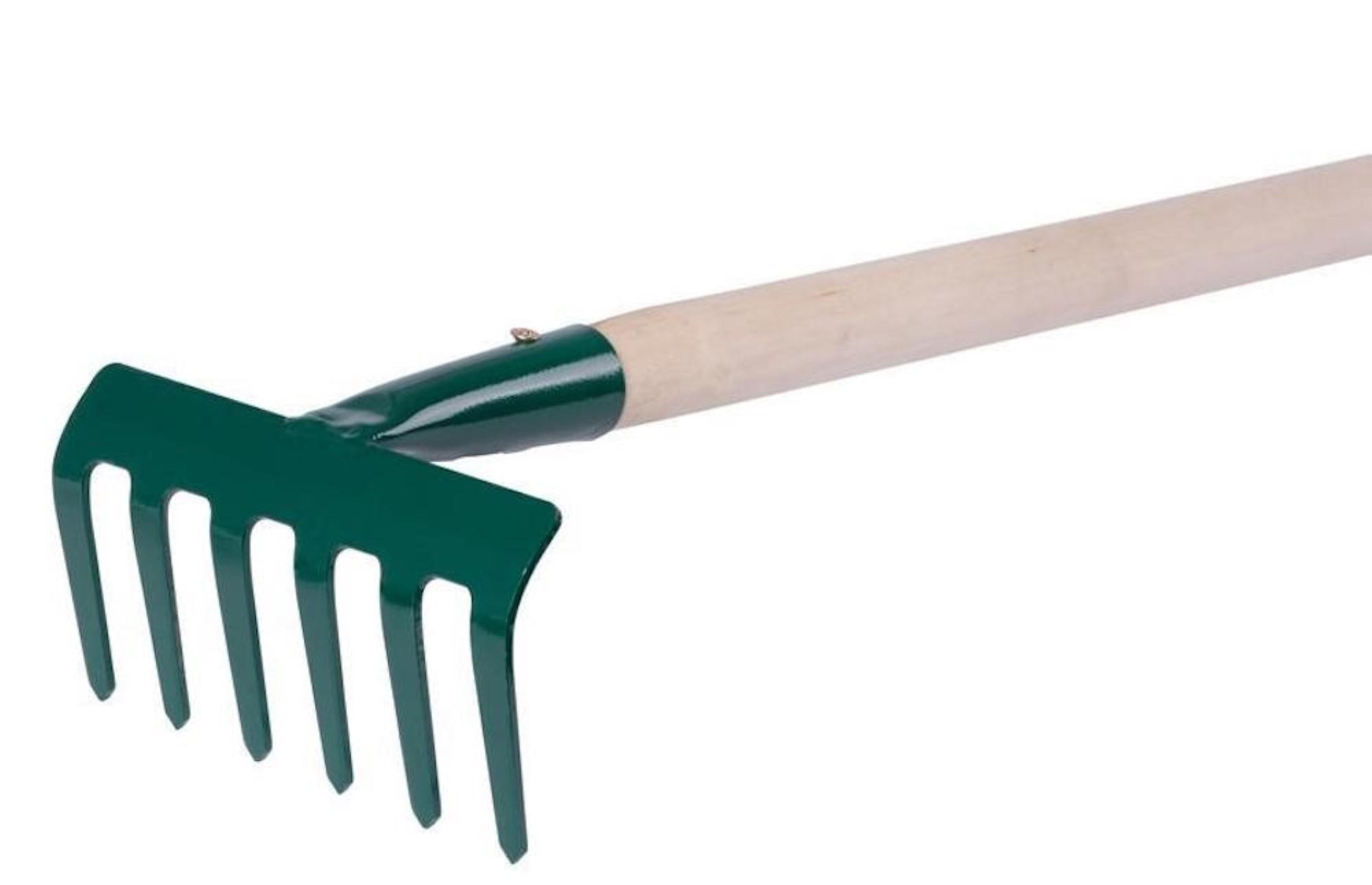 GARTENHARKE 109/1000 6 Zinken mit Griff - Wildeiche, Kunststoff (15/15/100cm) - PROREGAL