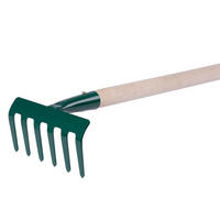 GARTENHARKE 109/1000 6 Zinken mit Griff - Wildeiche, Kunststoff (15/15/100cm) - PROREGAL