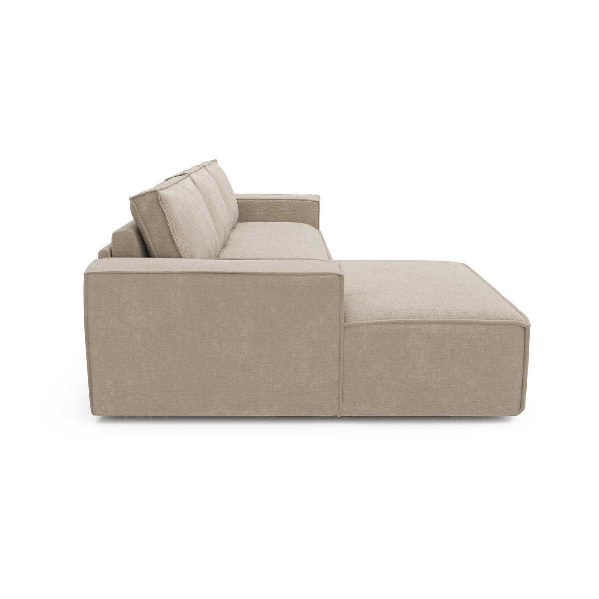 ECKSOFA LINKS Samt Beige 302cm - Beige, Textil (165/302cm) - Sia Home