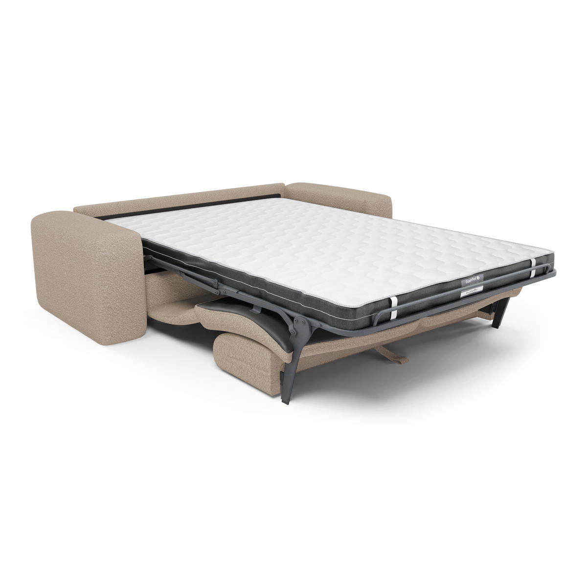 SCHLAFSOFA GERADE Bouclé-Stoff Taupe 214.0 CENTIMETERScm - Taupe, Textil (214/73/95cm) - Sia Home