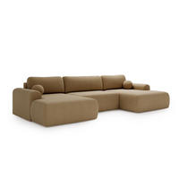 WOHNLANDSCHAFT Aurora Beige, mit Schlaffunktion in Lambi Stoff - Beige, Holzwerkstoff/Textil (344/92/177cm) - Bettso