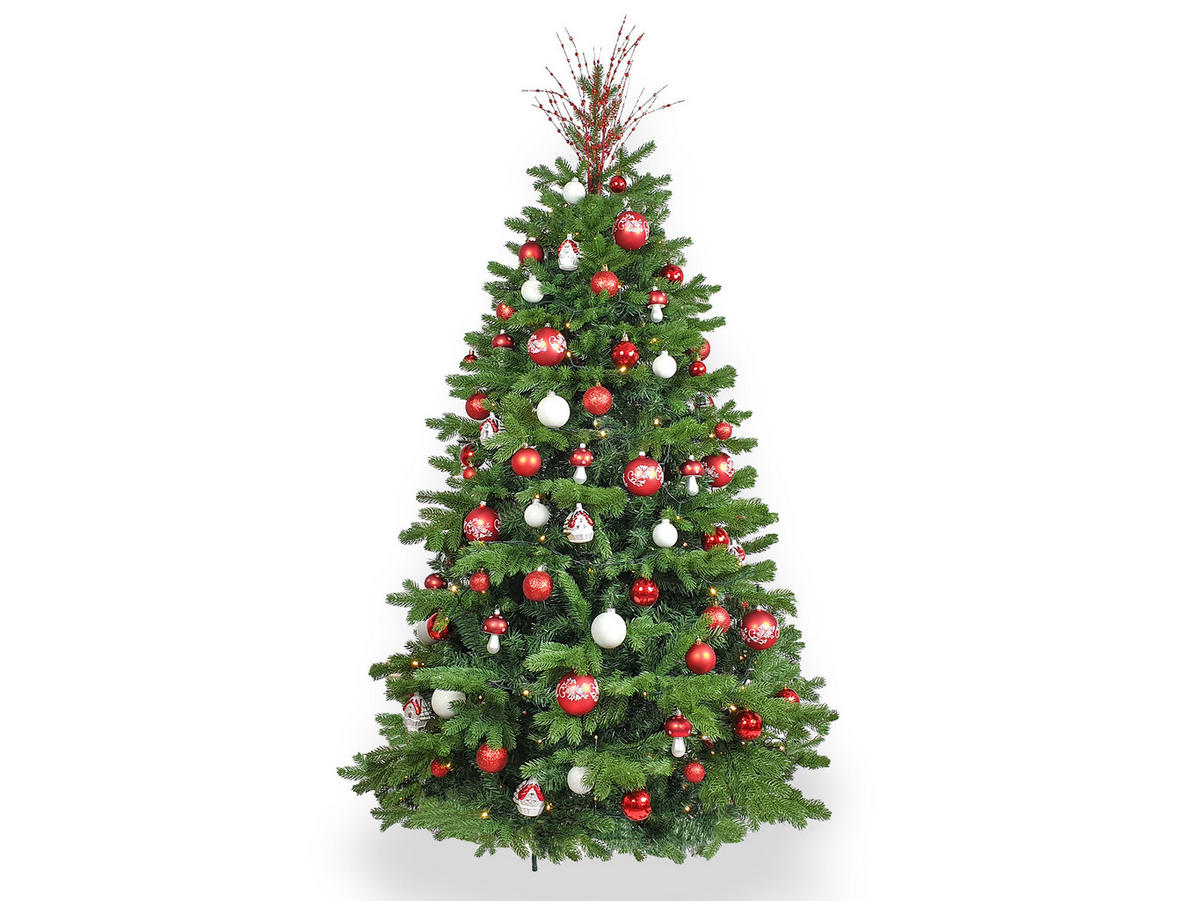 WEIHNACHTSBAUM künstlich DELUXE Bernard 120cm, Tannenbaum Christbaum Kunstbaum Dekobaum mit Metallständer - Grün, Kunststoff (120cm) - LAALU