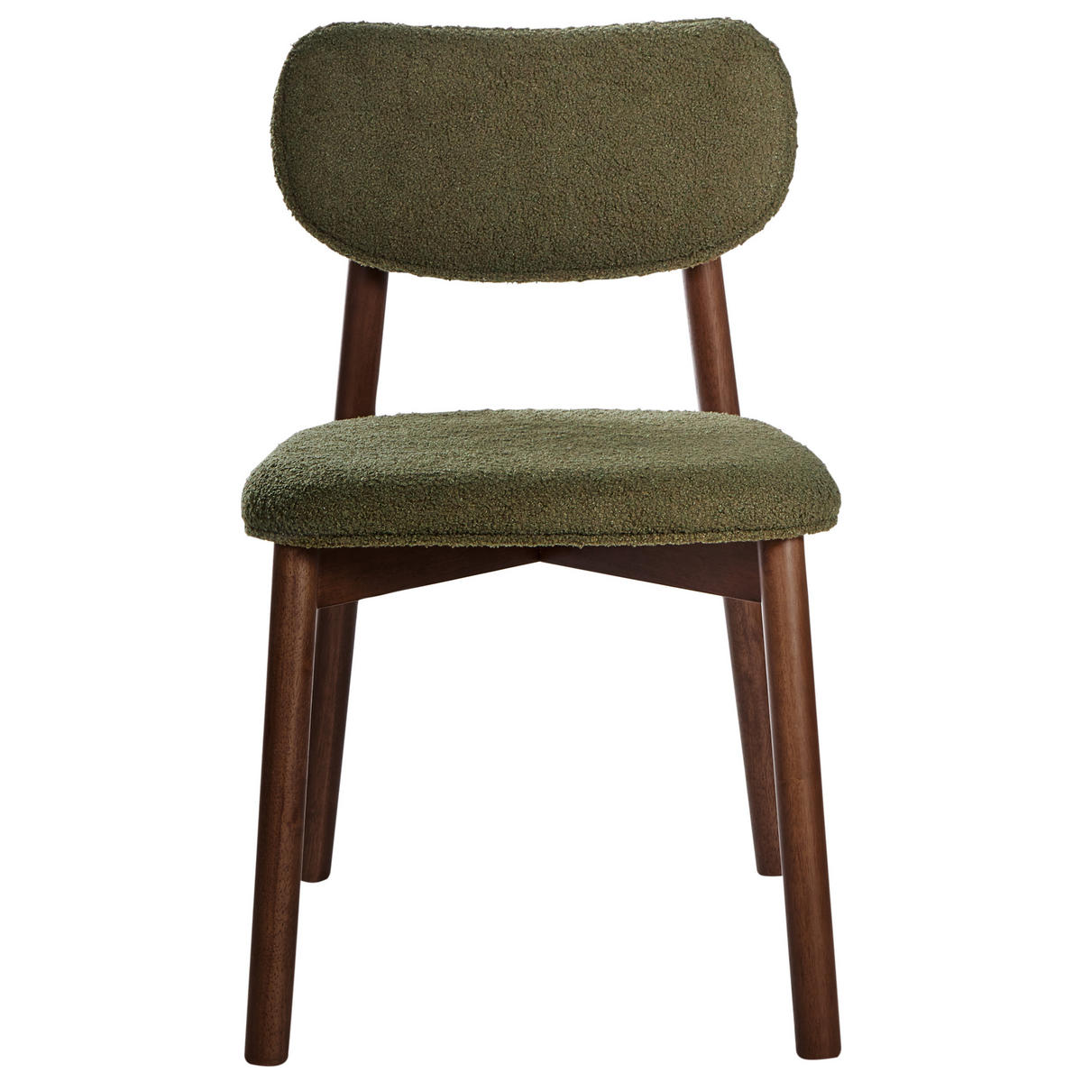 ESSZIMMERSTUHL Braun Mills - Dunkelbraun/Grün, Textil (48/80/58cm) - Beliani