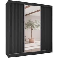 SCHWEBETÜRENSCHRANK Ramos II 200/61/215 schwarz - Schwarz, Holzwerkstoff (200/215/61cm) - Beautysofa