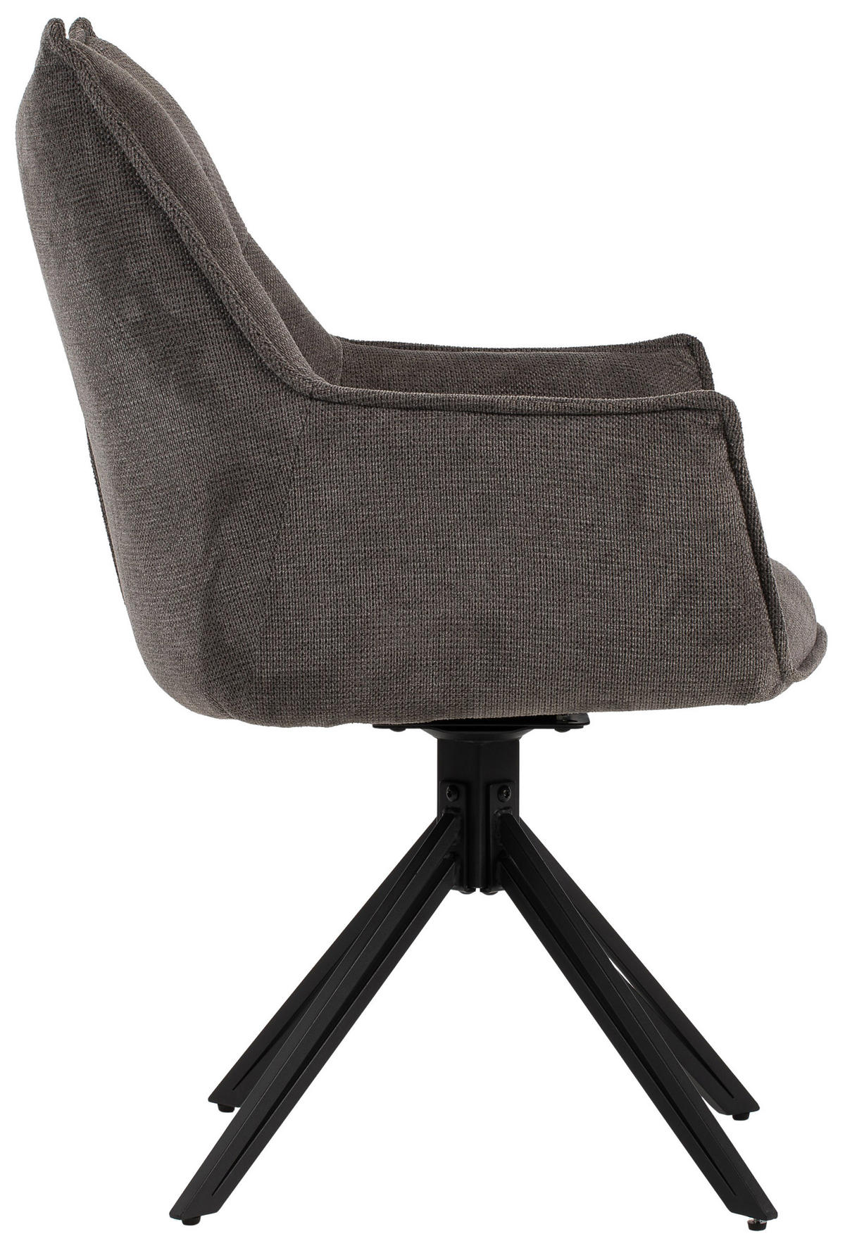 ESSZIMMERSTUHL 2-er Set Ginosa grau drehbar - Schwarz/Grau, Textil/Metall (62/90/66cm) - Mr. Deko