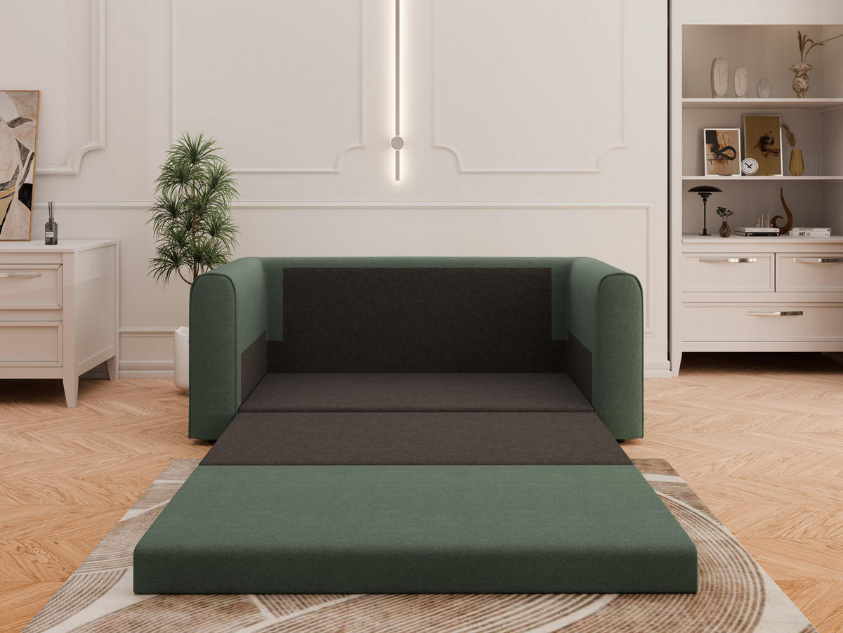 SCHLAFSOFA Arelis Schlafsofa mit Bettfunktion, grün - Grün, Holz (160/78/69cm) - Panda Möbel