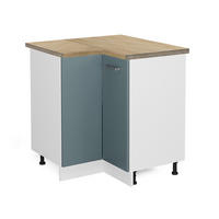 ECKUNTERSCHRANK R-Line Blau-Grau 75.6 cm, AP Eiche - Blaugrau/Weiß, Holzwerkstoff (75.6/81.6/60cm) - Vicco