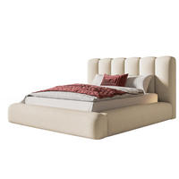 BETT 180x200 - Polsterbett mit Bettkasten und Holzrahmen - Modern Bett - Eleganter Catch Me-Stoff - Kollektion Alva Maxi - Beige - Beige, Holz/Textil (180/200cm) - Alpi-Möbel