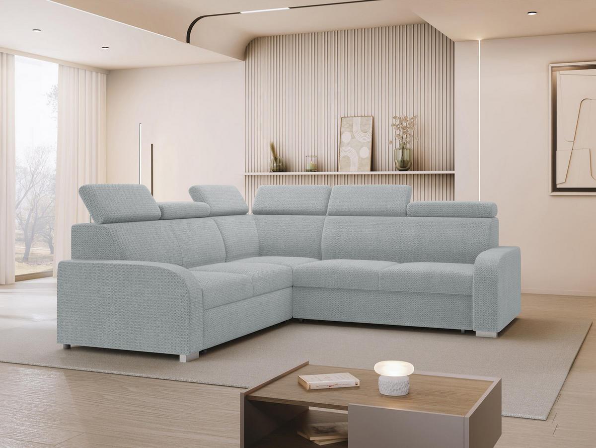 ECKSOFA Oslo 2rR2p - Silberfarben/Grau, Holz/Kunststoff (250/250cm) - MIRJAN24