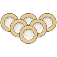 SUPPENTELLER Audun Fleur weiß-grau-gelb ø 24,2 cm 6er Set - Gelb/Weiß, Keramik (24.2cm) - Villeroy & Boch