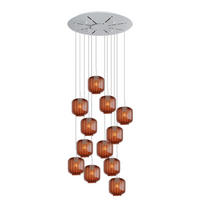 GALERIELEUCHTE Velo 12-flammig Braun Ø 20cm - Braun/Weiß, Glas (20/20/20cm) - s.luce
