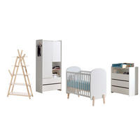 BABYZIMMEREINRICHTUNG Karilynn 1 Komplettset Massivholz+MDF Weiß - Weiß, Holz (399/180/74cm) - 58aufmkessel