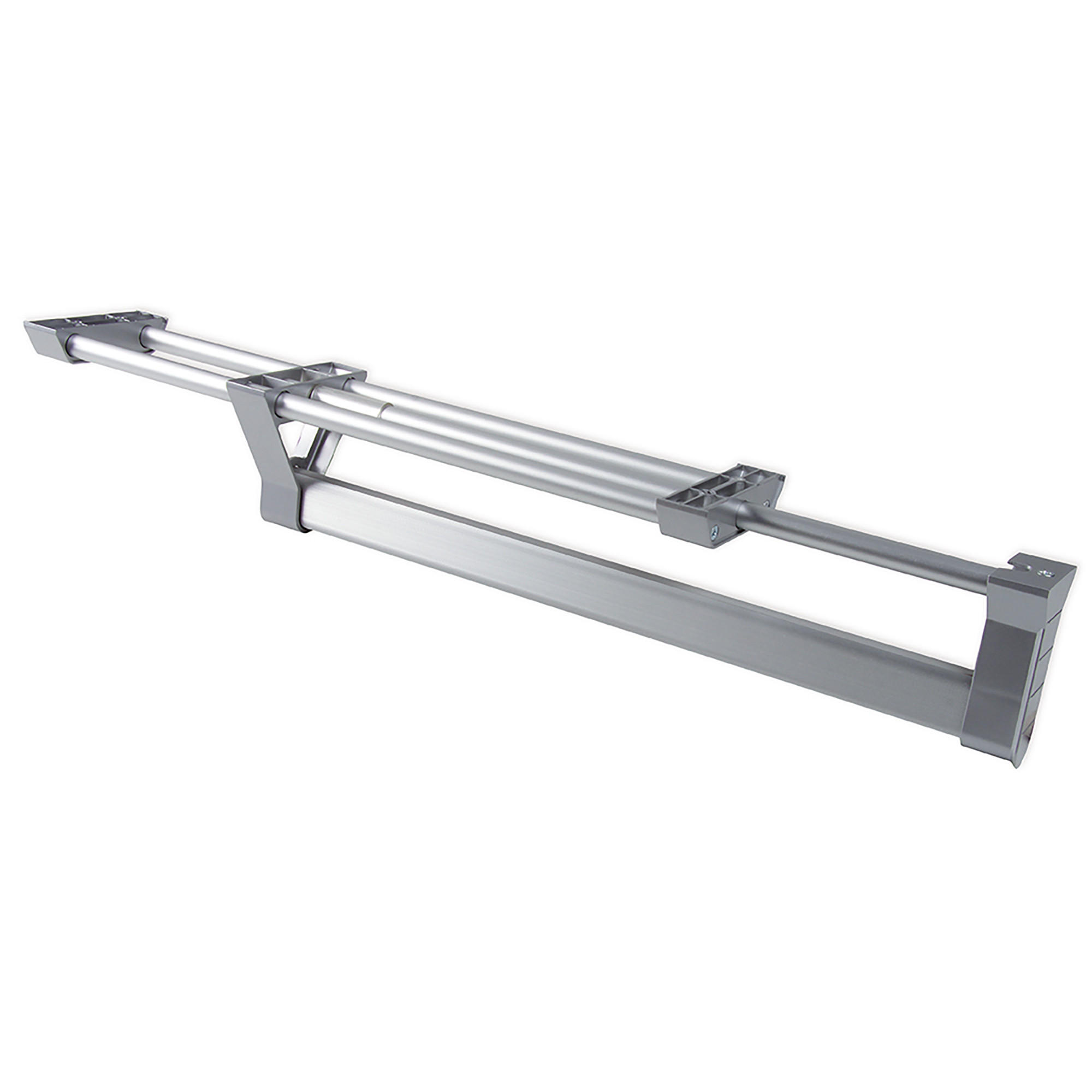 KLEIDERSTANGE Ausziehbarer für Schränke, Matt eloxiert, Aluminium - Dunkelgrau, Metall (9/9/45cm) - EMUCA