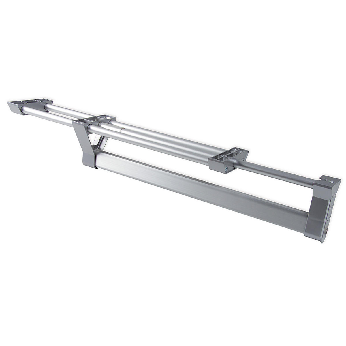 KLEIDERSTANGE Ausziehbarer für Schränke, Matt eloxiert, Aluminium - Dunkelgrau, Metall (9/9/45cm) - EMUCA