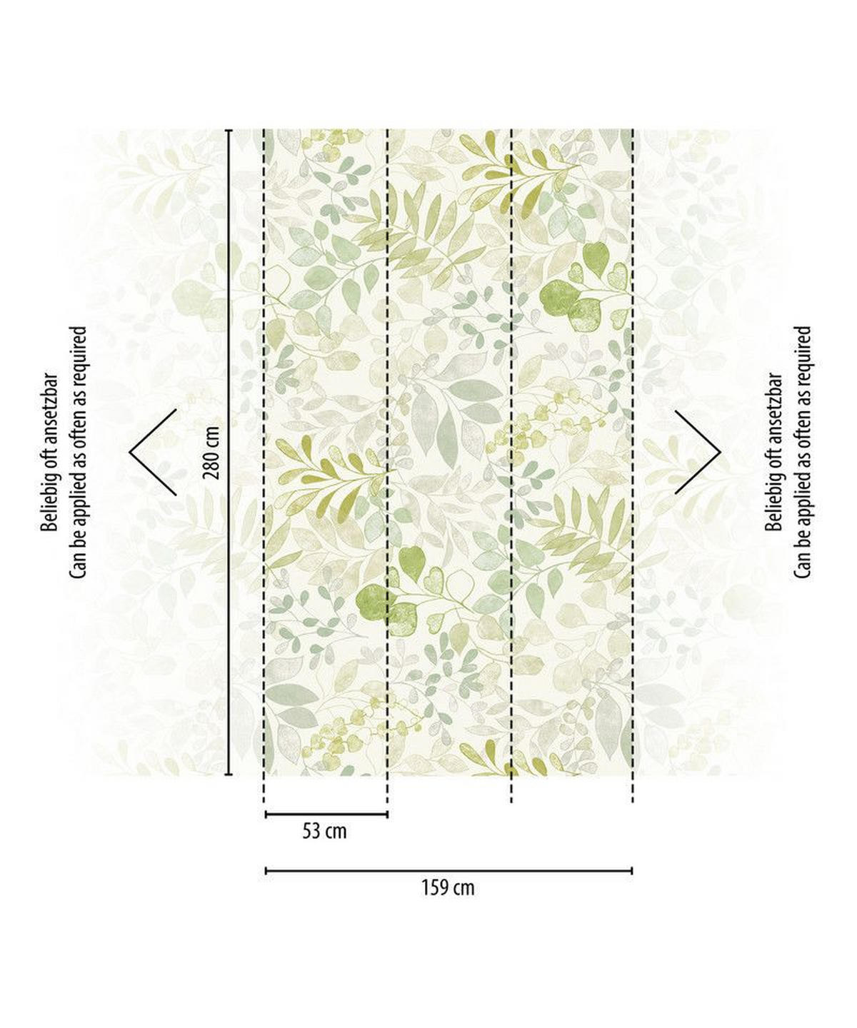 VLIESTAPETE Grün 159/280 cm - Grün, Textil (159/1cm) - KUNSTLOFT