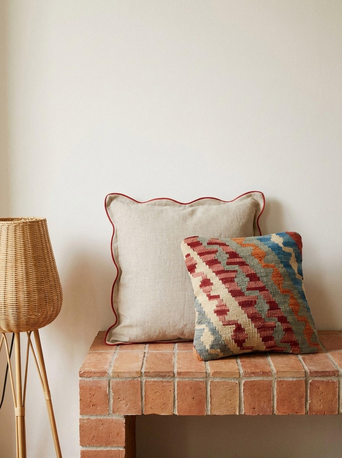 KISSEN Kelim Bunt 40/40 cm Schurwolle - Multicolor, Textil (40/40cm) - Looma