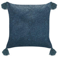 DEKOKISSEN Dunkelblau 45/45 cm Setaria - Dunkelblau, Textil (45/45cm) - Beliani