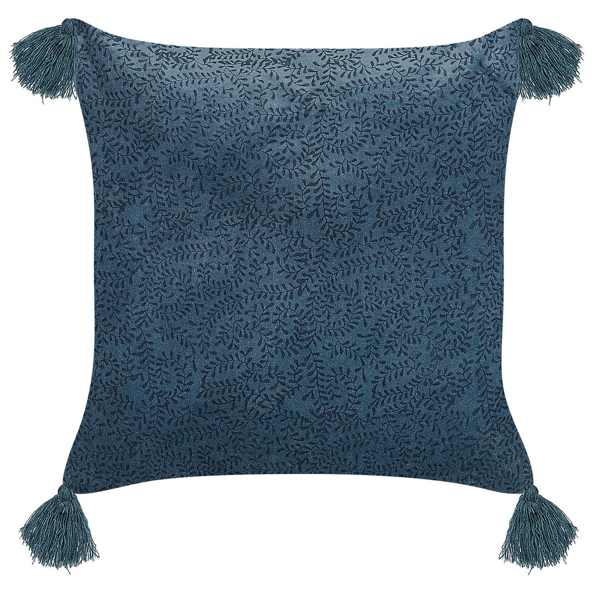 DEKOKISSEN 2er-Set Dunkelblau 45/45 cm Setaria - Dunkelblau, Textil (45/45cm) - Beliani