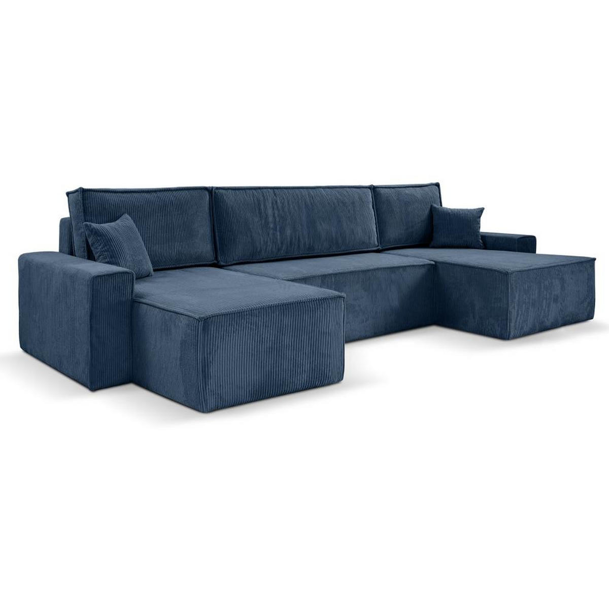 SEDACÍ SOUPRAVA Hektor U s funkcí spaní, tmavě modrá - černá/tmavě modrá, textil/plast (377/94/152cm) - Beautysofa