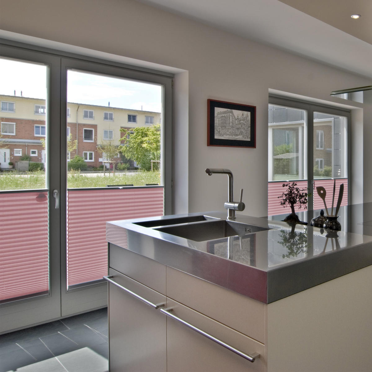 PLISSEE 55/200/2 cm - Pink, Metall (55/2/200cm) - ECD-Germany