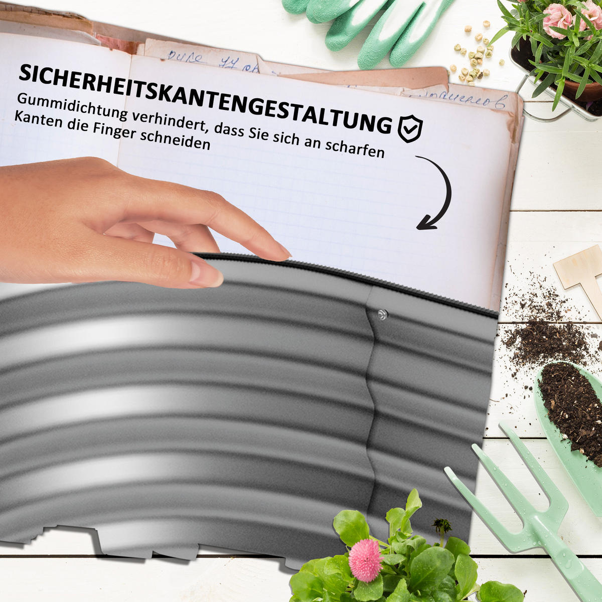 PFLANZENBEET, Kräuterbeet für Garten, Balkon, Silber, 105 x 62 x 30 cm - Silberfarben, Metall (62/30/105cm) - Outsunny