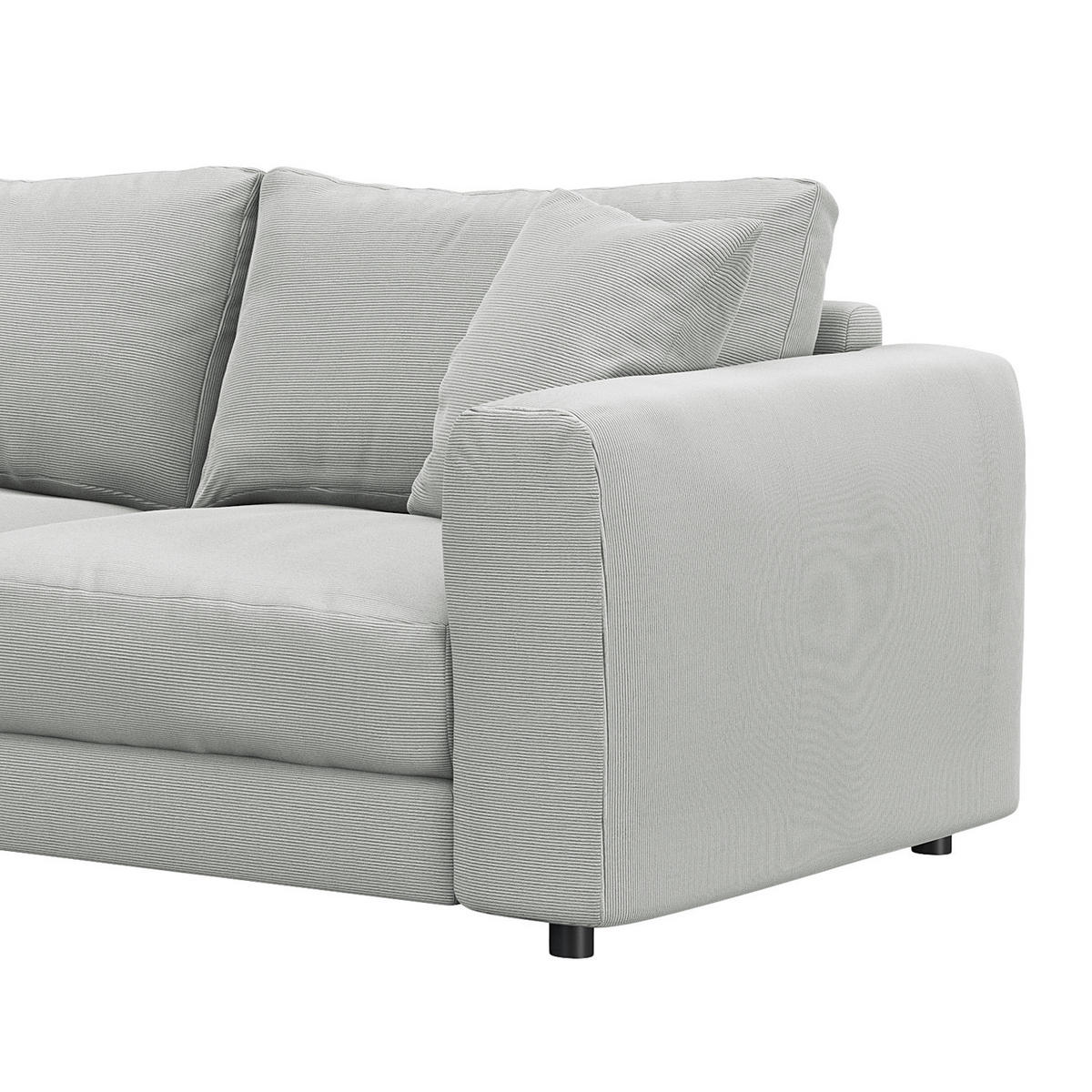 ECKSOFA mit Ottomane - Schwarz/Grau, Kunststoff/Textil (267/254cm) - home24
