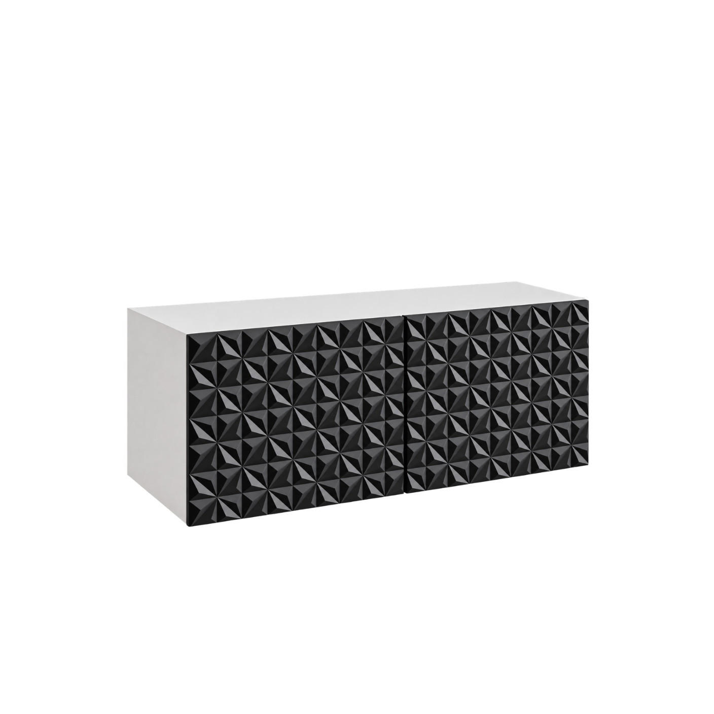 TV-SCHRANK Cali 100 cm, zweitürig, weiß, schwarz - Schwarz/Weiß, Kunststoff (100/40/41cm) - Margaret Hadas24