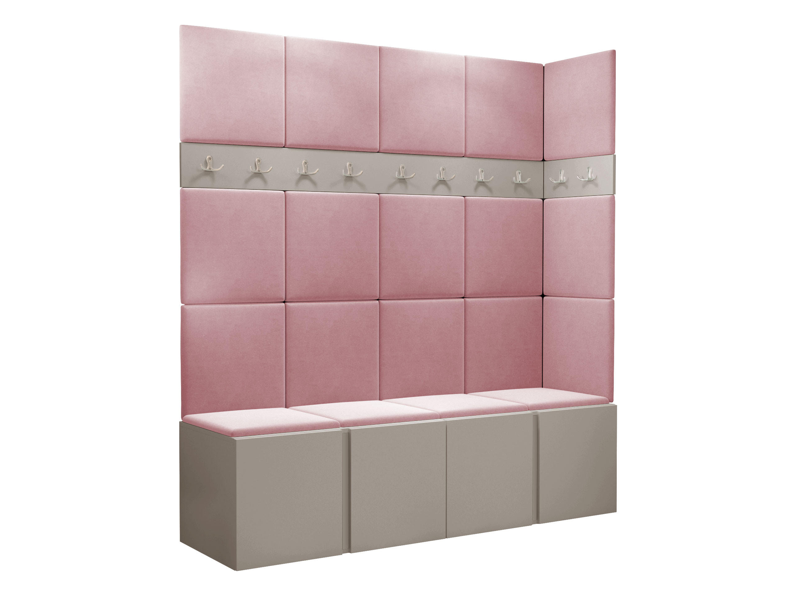 GARDEROBEN-SET Orion II - Kaschmir/Rosa, Holzwerkstoff/Kunststoff (168/186/46cm) - MIRJAN24