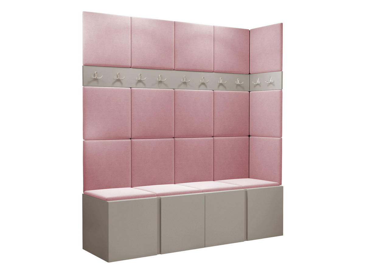 GARDEROBEN-SET Orion II - Kaschmir/Rosa, Holzwerkstoff/Kunststoff (168/186/46cm) - MIRJAN24