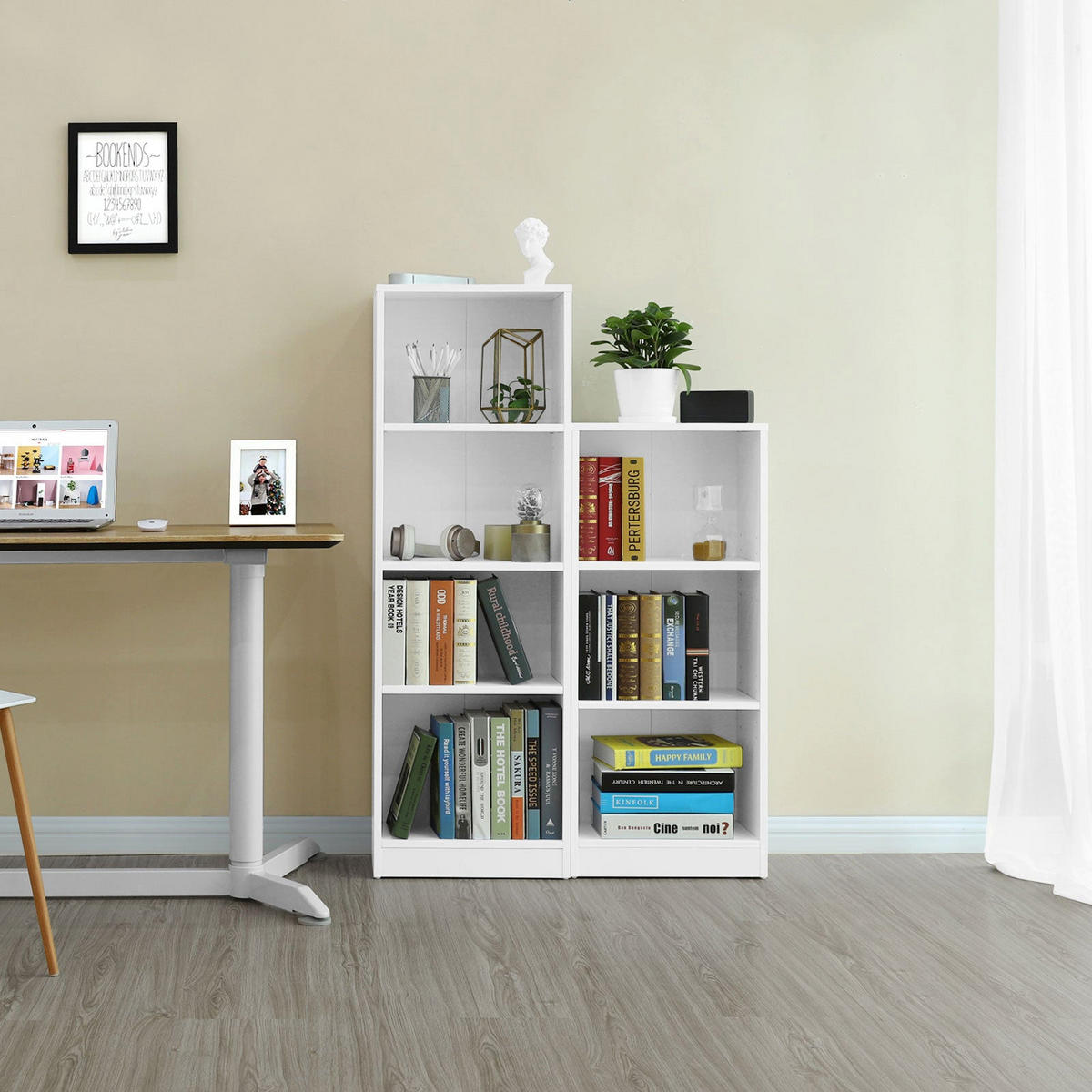 BÜCHERREGAL - Weiß, Holzwerkstoff (24/93/40cm) - Hansiro