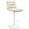 BARHOCKER Lederlook creme - Creme/Weiß, Textil/Metall (42/94/56cm) - CLP