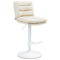 BARHOCKER Lederlook creme - Creme/Weiß, Textil/Metall (42/94/56cm) - CLP