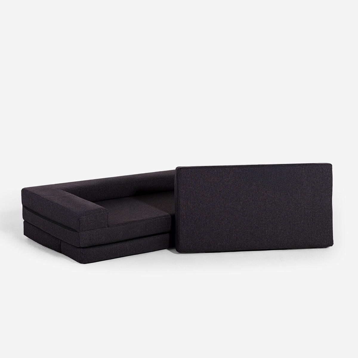 SCHLAFSOFA klappbar Miranda - Schwarz - Schwarz, Textil (134/70/68cm) - Pasmara