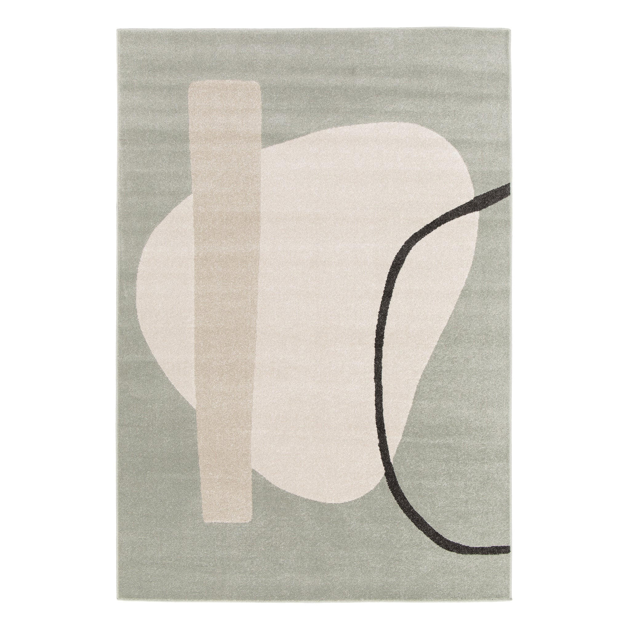 GEOMETRISCHER Teppich weich und bequem grün - Grün, Textil (160/230cm) - AFK Living