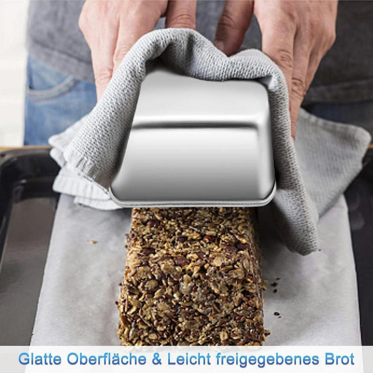 BROTBACKFORM 2er-Set Edelstahl 23,5 x 12,6 x 6 cm - Silberfarben, Metall (23.5/6/12.6cm)