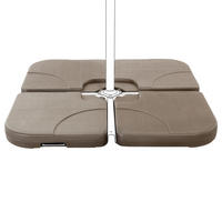 BESCHWERUNGSPLATTEN für Sonnenschirmständer braun 4 Stück befüllbar Caria - Braun, Kunststoff (52/52cm) - Beliani