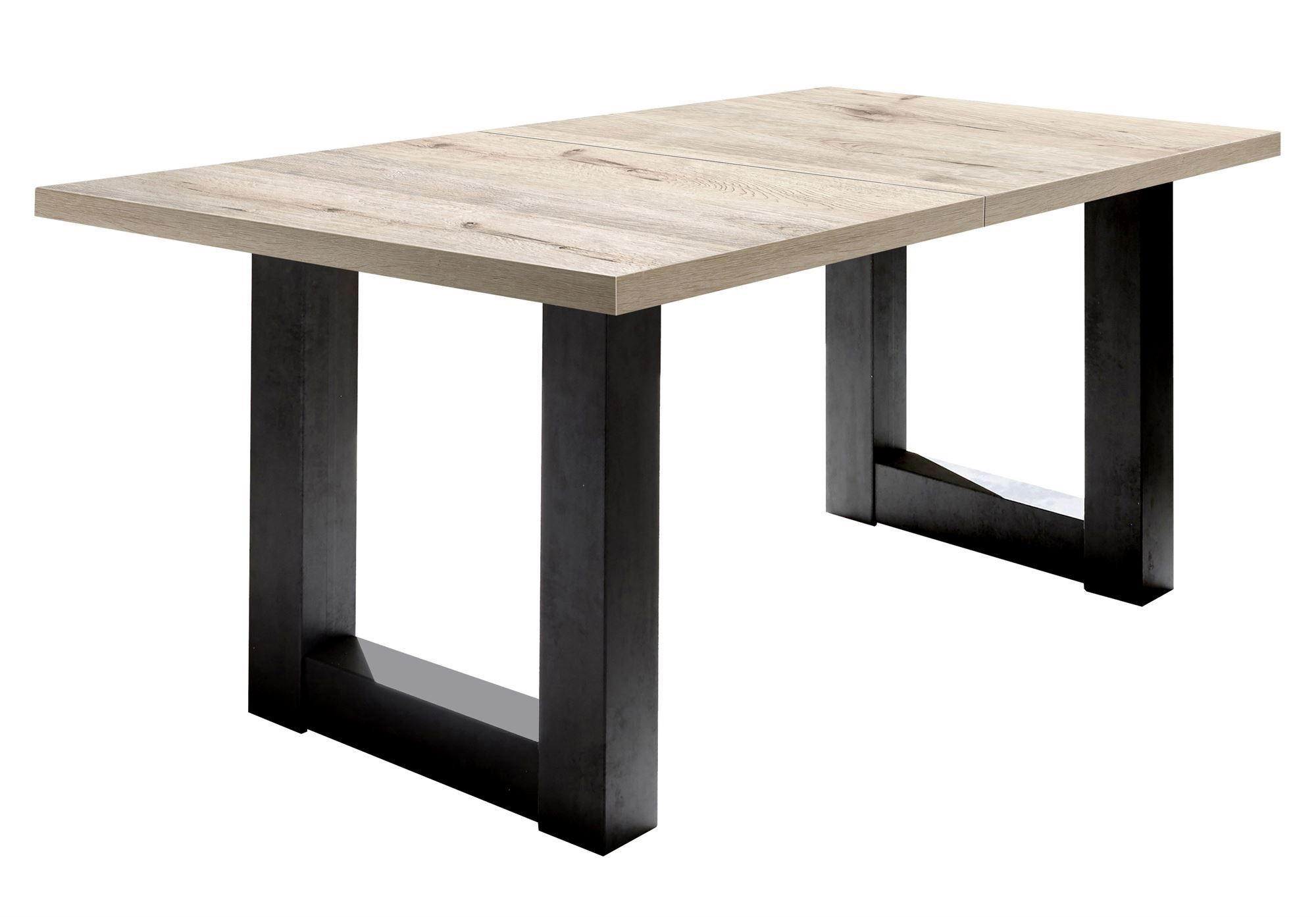 ESSTISCH ausziehbar Eila 7 140 x 90 x 75 Esszimmertisch Schwarzstahl/Sandeiche - Naturfarben, Holz (140/90/75cm) - 58aufmkessel