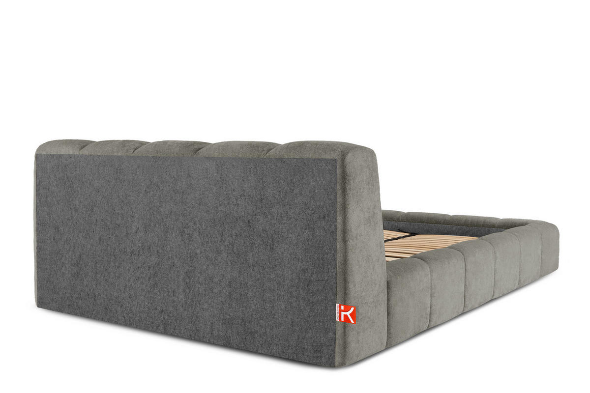 POLSTERBETT OLMIRA - Dunkelgrau/Schwarz, Holz/Holzwerkstoff (182/203cm) - KONSIMO®