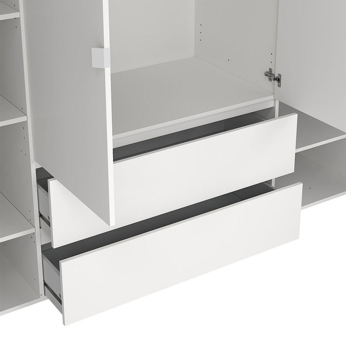 KLEIDERSCHRANK, Next, Weiß, Holzwerkstoff, 197 x 58 x 203 cm - Weiß, Holzwerkstoff (197/203/58cm) - ebuy24