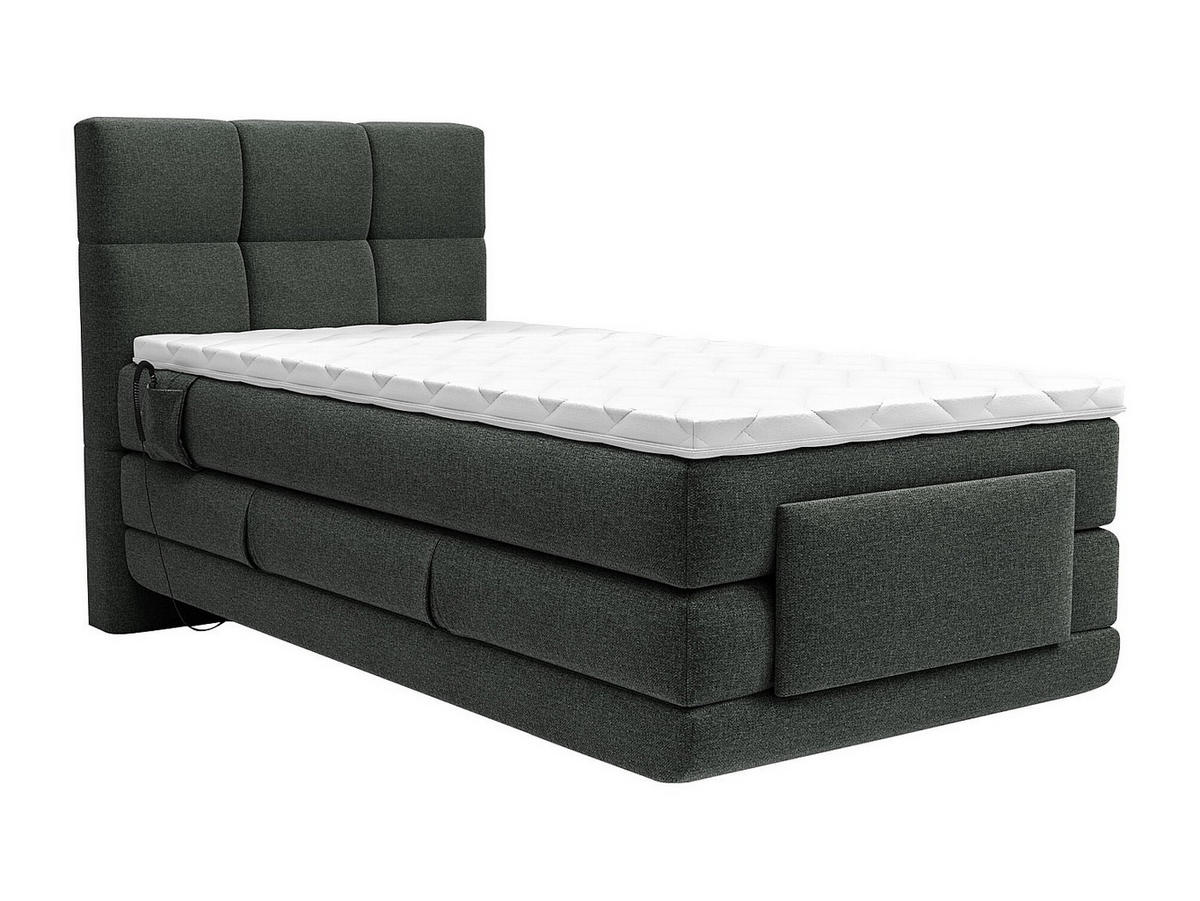 BOXSPRINGBETT - 1 Person - stoff - anthrazitgrau Lodi - Anthrazit, Textil (100/200cm) - Vente-Unique