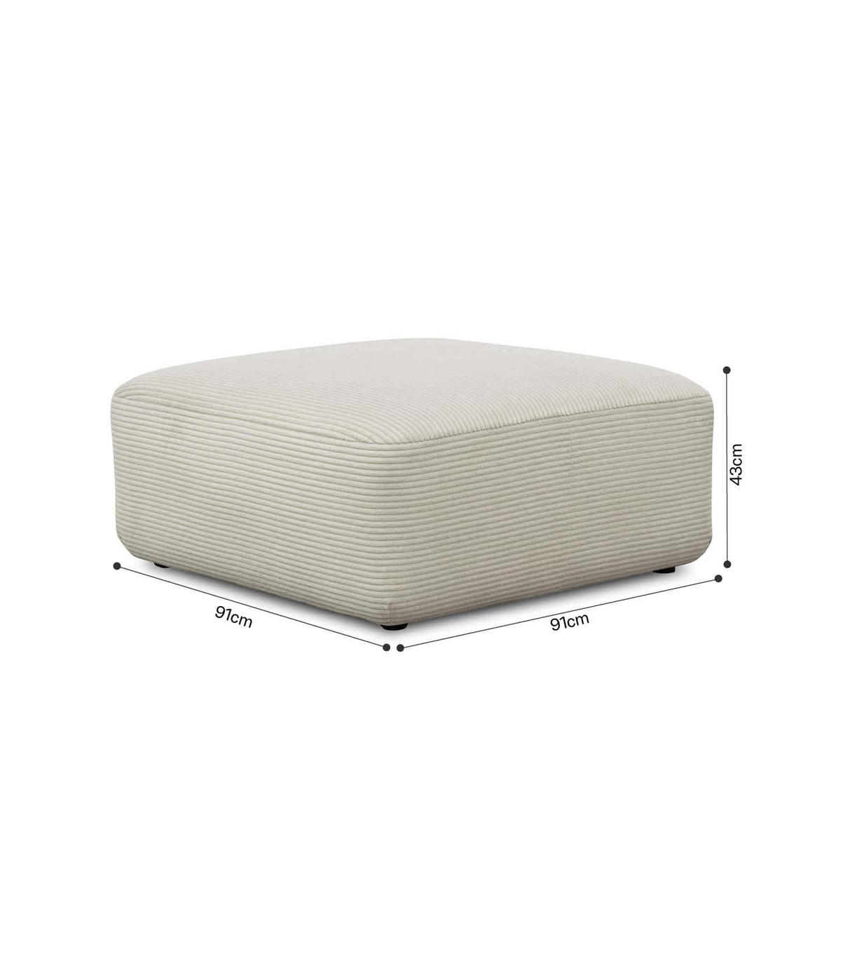 POLSTERHOCKER Cubo - Beige, Textil (91/91cm) - Mokebo