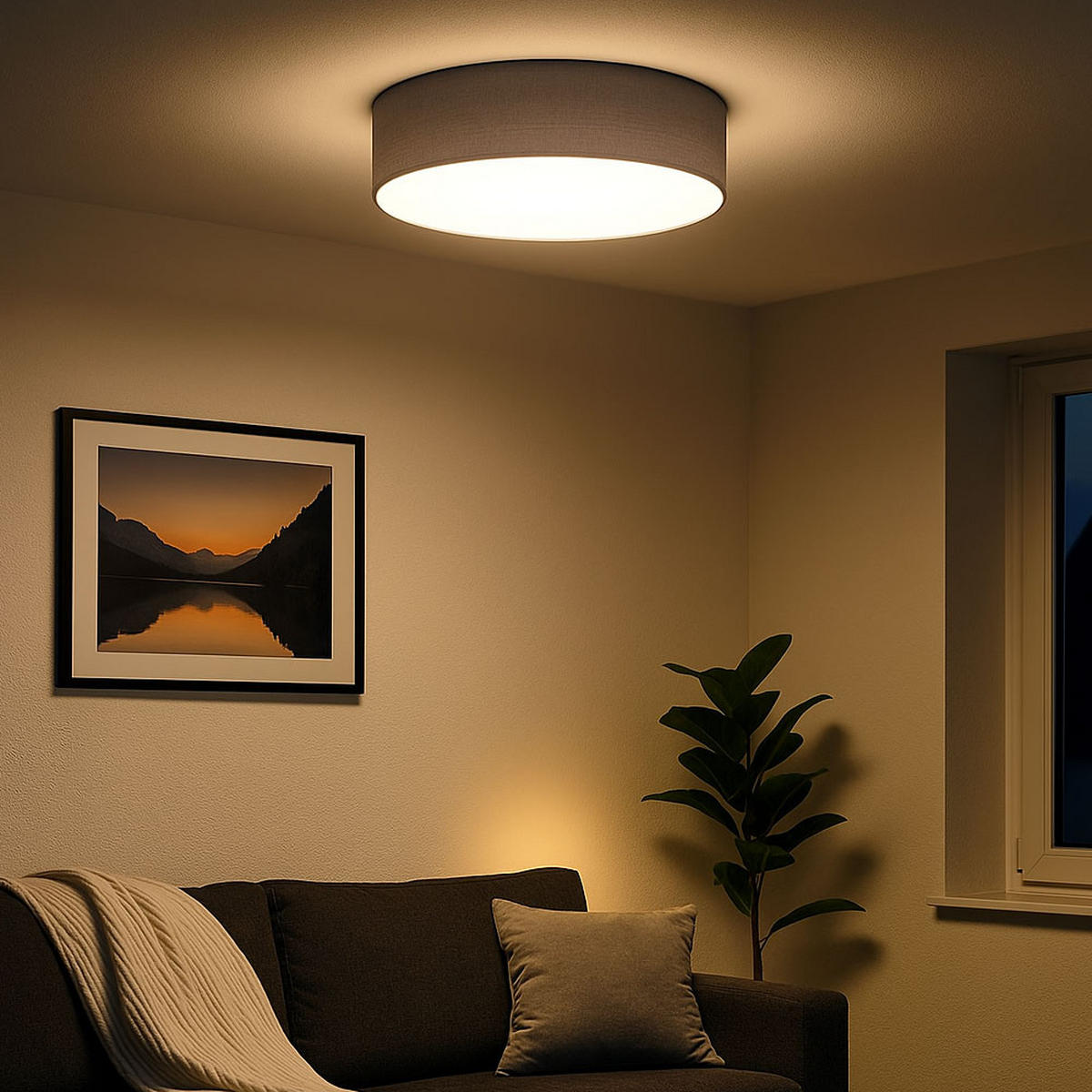 DECKENLEUCHTE Metall Anthrazit Opal - Anthrazit, Metall (40/40/10cm) - Globo Lighting