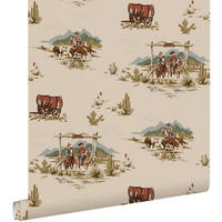 TAPETE Cowboys 50 x 900 cm - Beige, Papier (50/0.1cm) - ESTAhome