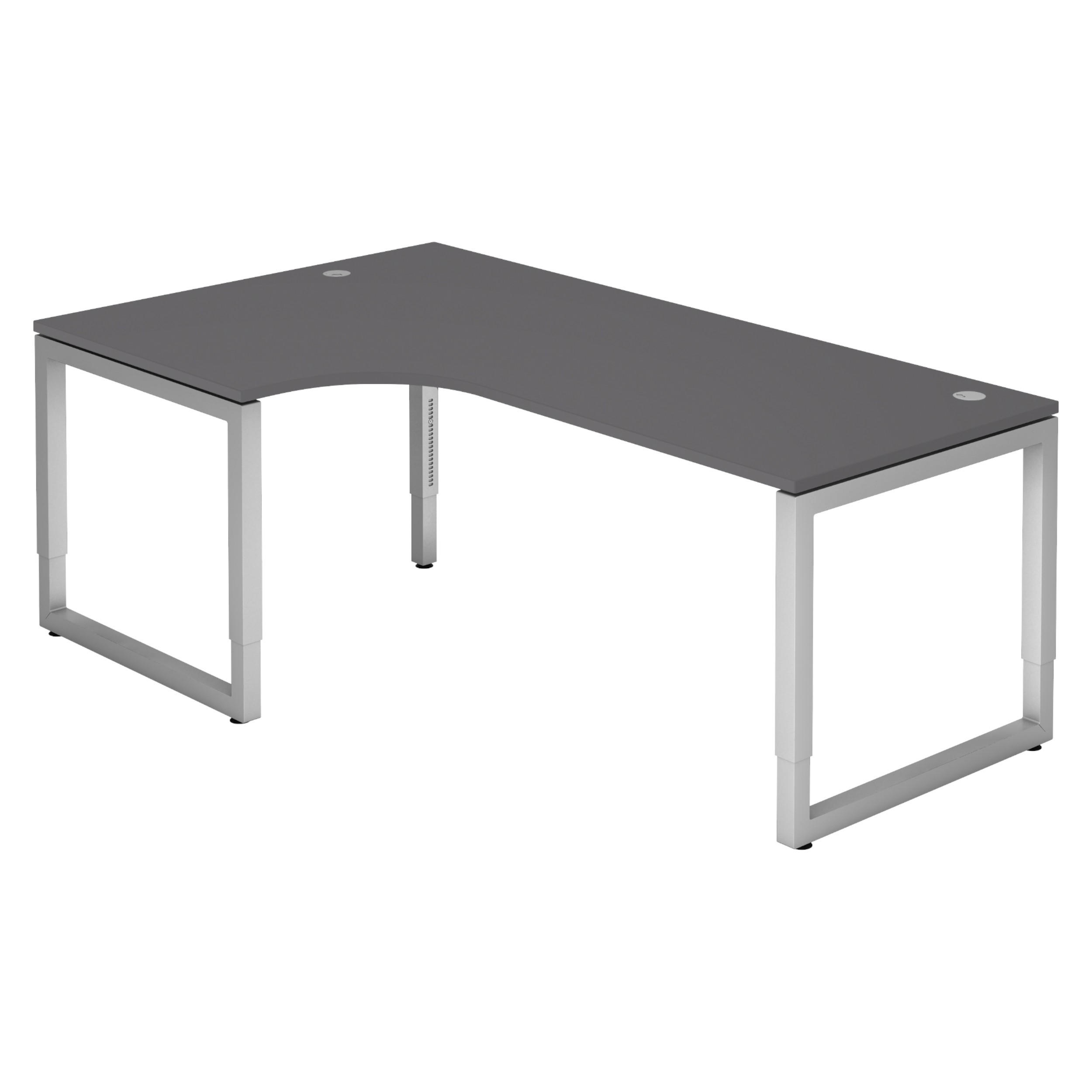 bümö Schreibtisch Graphit, Silber 200x74x120 cm