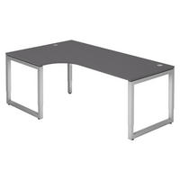 SCHREIBTISCH Serie-R 120/200/74 cm in Graphitfarben/Silberfarben - Silberfarben/Graphitfarben, Holzwerkstoff (120/200/74cm) - bümö