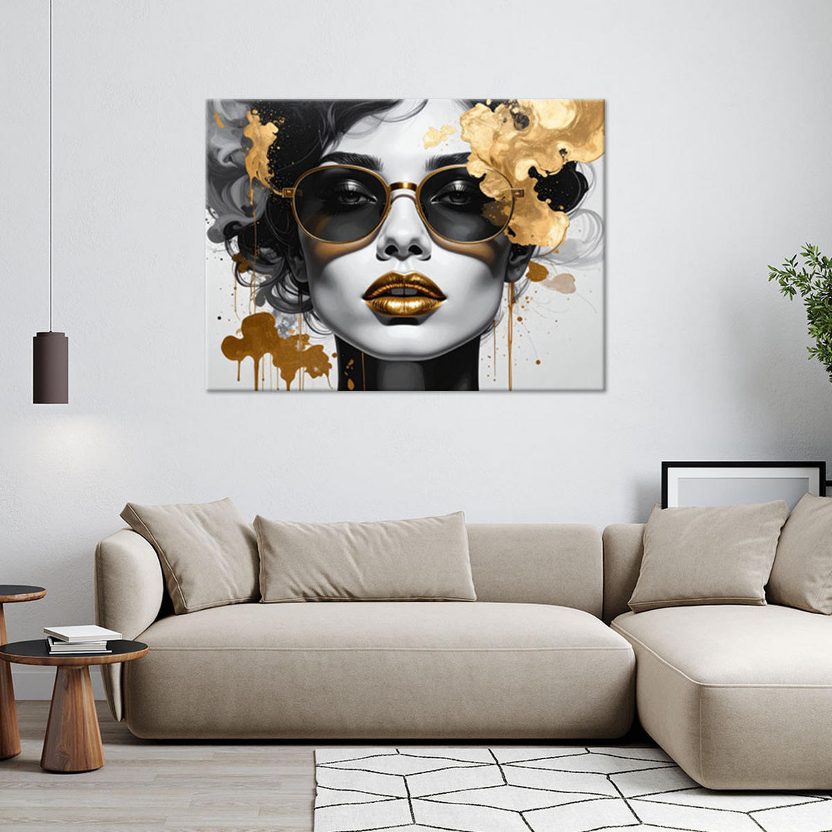 LEINWANDBILD Menschen & Charaktere 100x70cm - Goldfarben, Textil (100/70cm) - Feeby