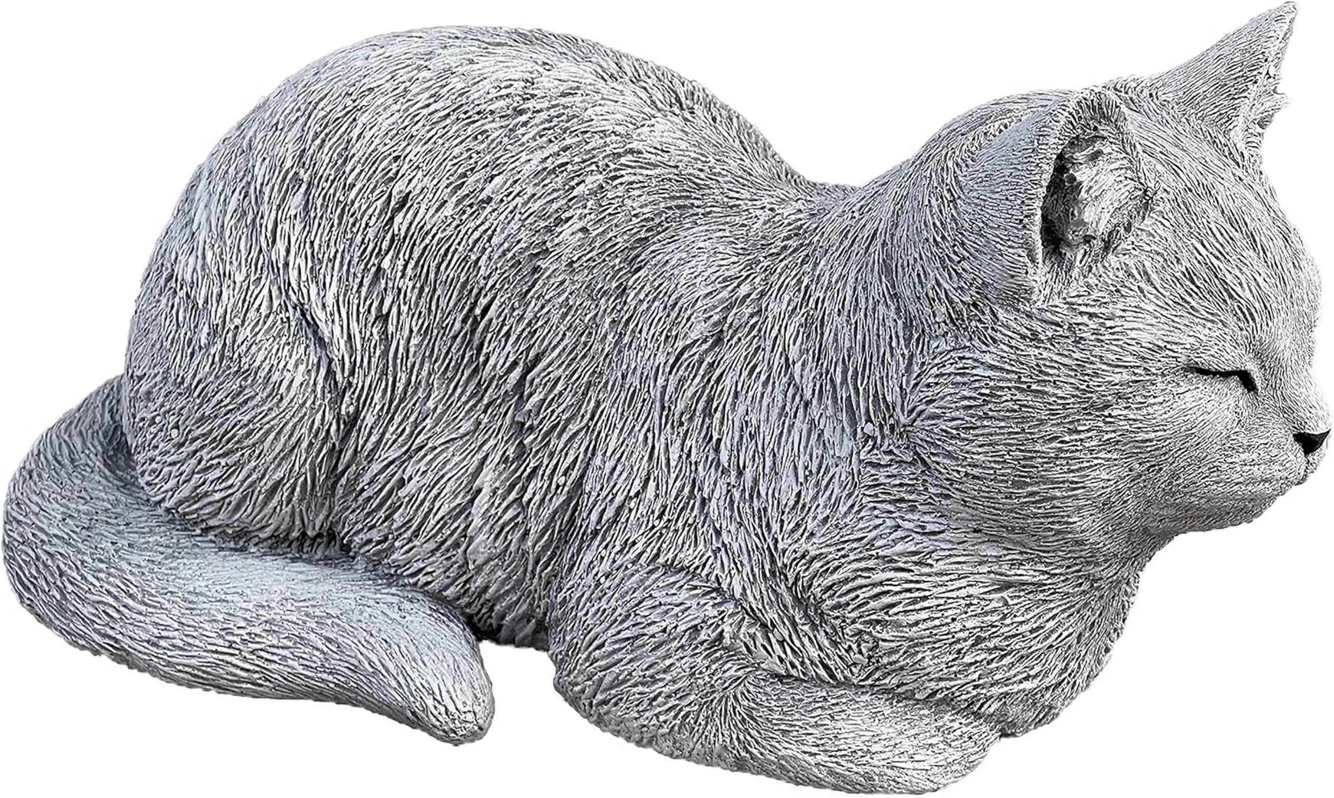 STEINFIGUR Katze Träumerle, frostfest - Grau, Stein (36/17/19cm) - stoneandstyle