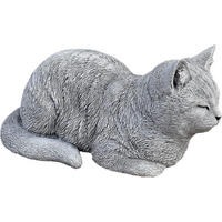 STEINFIGUR Katze Träumerle, frostfest - Grau, Stein (36/17/19cm) - stoneandstyle